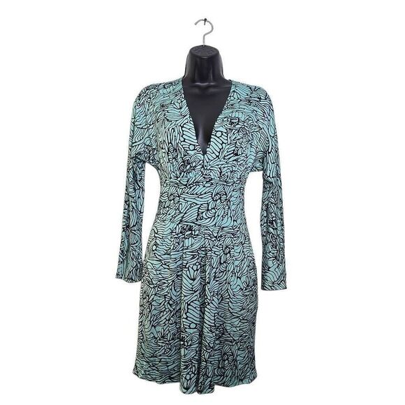 Mara Hoffman V-Neck Silk Dress Long Sleeve - Picture 1 of 7